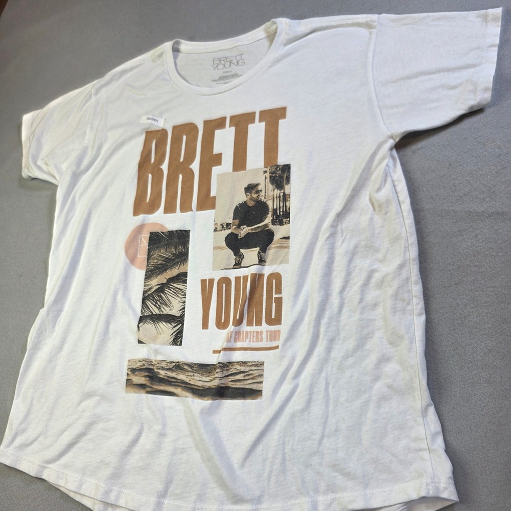 Brett Young Life Chapters Tour Graphic T-Shirt White Small Country Music Concert